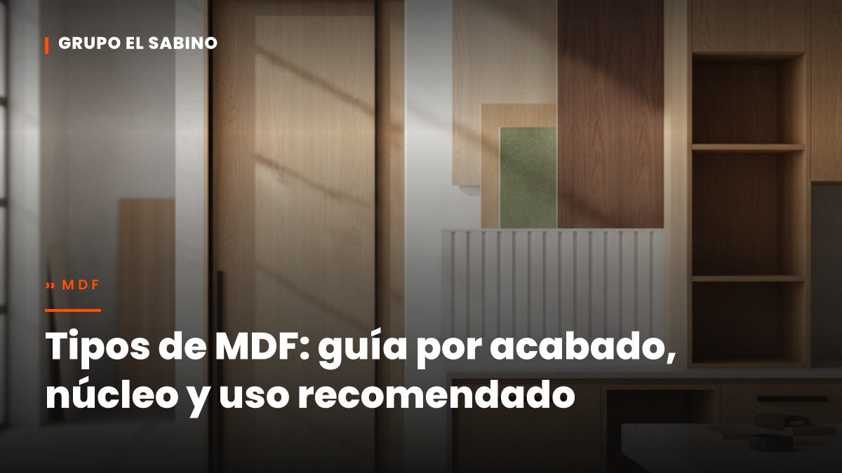 Tipos de MDF: guía por acabado, núcleo y uso recomendado